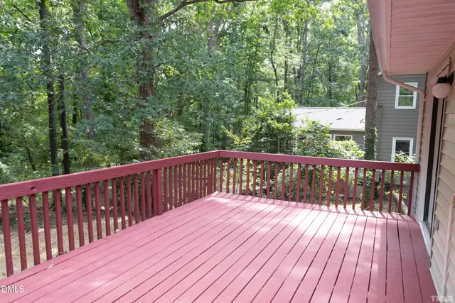 a view of wooden deck