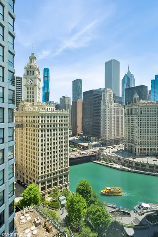 a view of a city with tall buildings