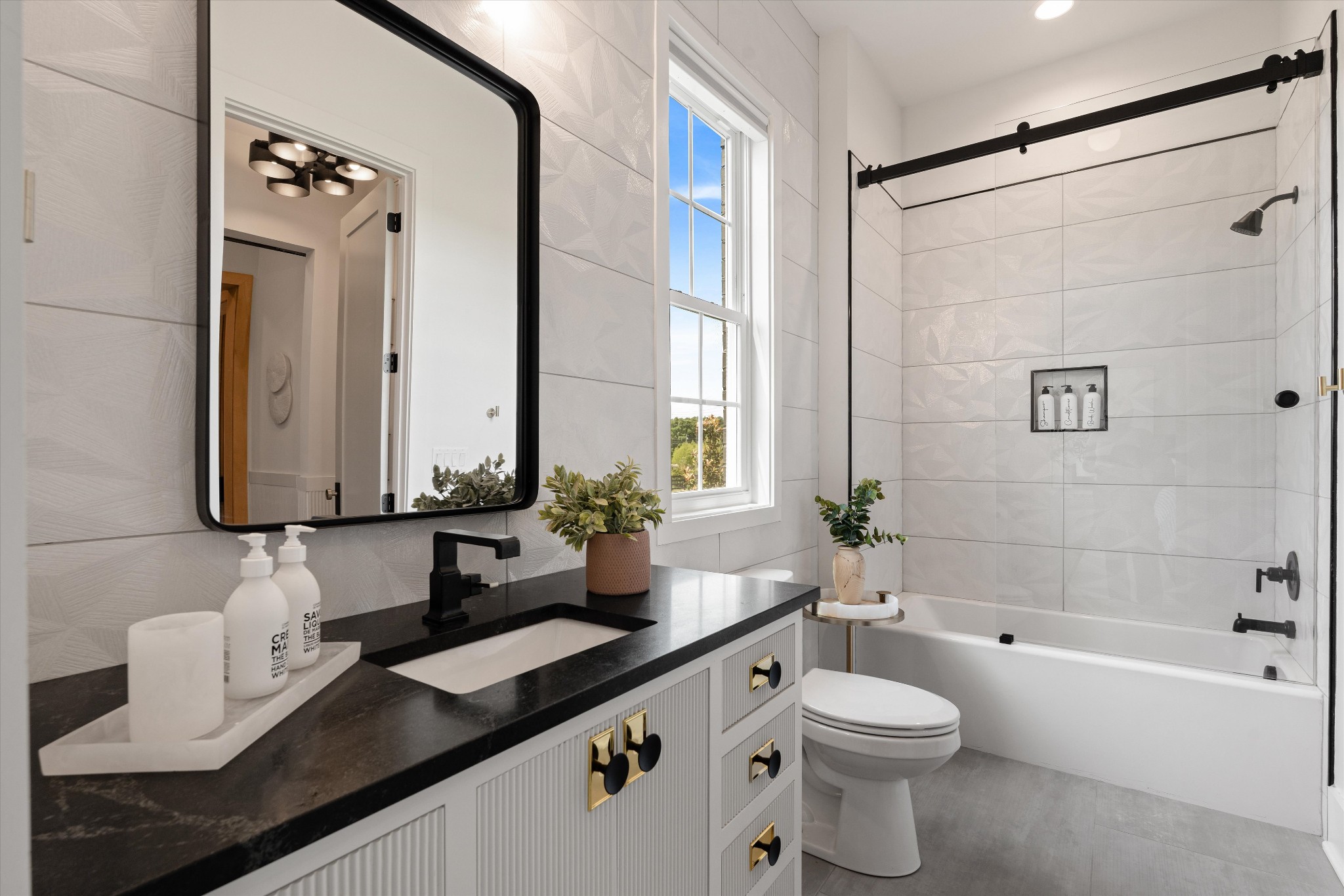 4546 Cedar Grove Road Murfreesboro, TN 37127 - Photo 19 of 86 a bathroom with a granite countertop sink mirror toilet and bathtub