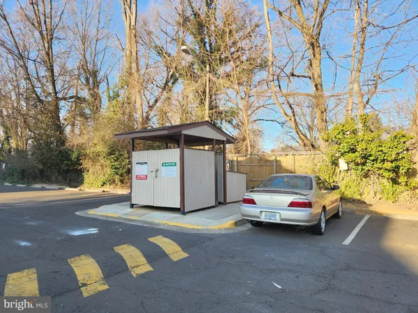 a car parked in front of a building