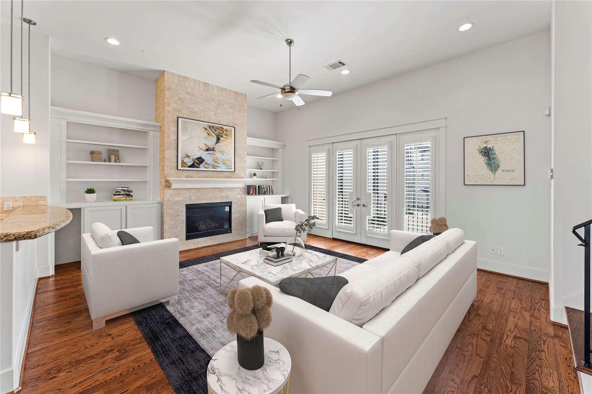 4938 Edison Park Lane Houston, TX 77081 - Photo 19 of 49 a living room with furniture fireplace and a table