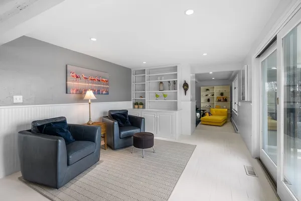 a living room with furniture and a couch