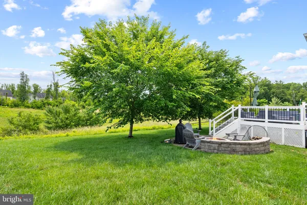 a view of a garden with a slide