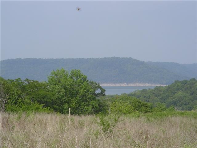 a view of a lake and green valley
