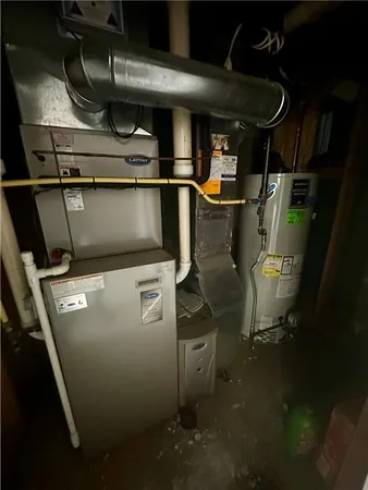 a close view of water heater room