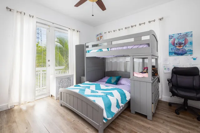 a view of a city with lawn chairs