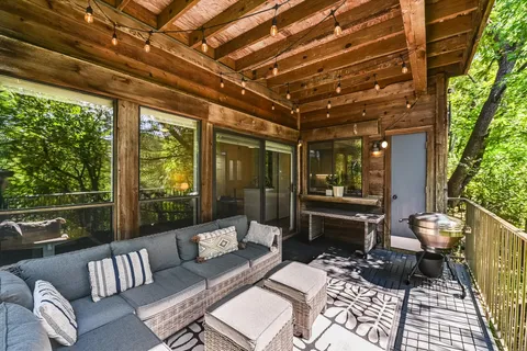 a outdoor space with patio furniture