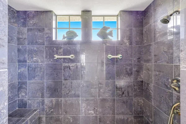 a bathroom with a shower