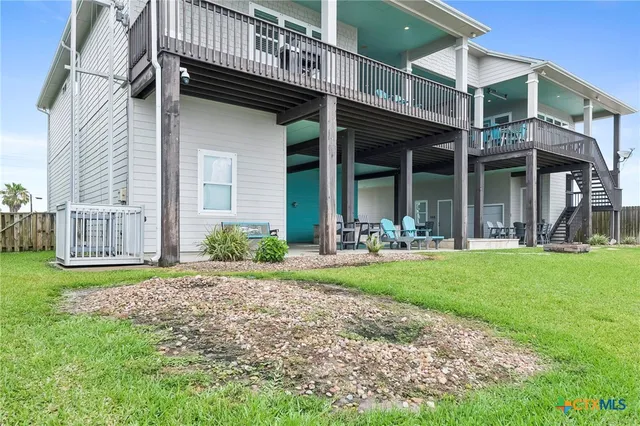 a view of a terrace with a lake view