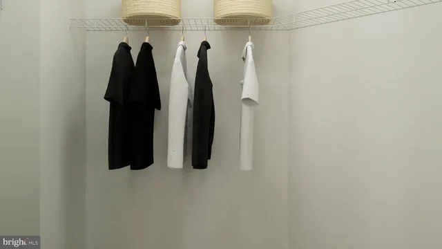 a close up view of a closet