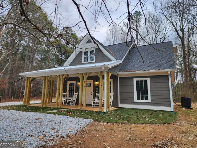 a front view of a house with porch