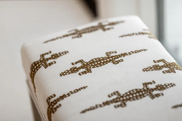 a close view of shower curtain