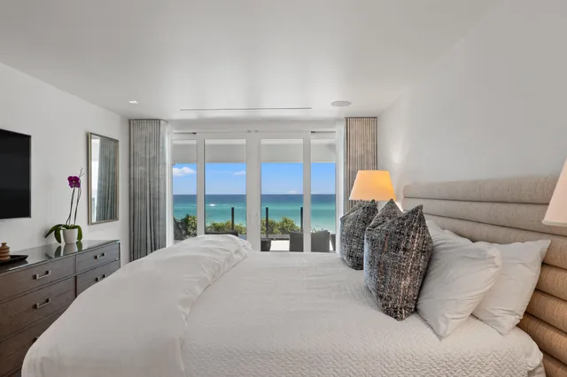 a view of a room with a window