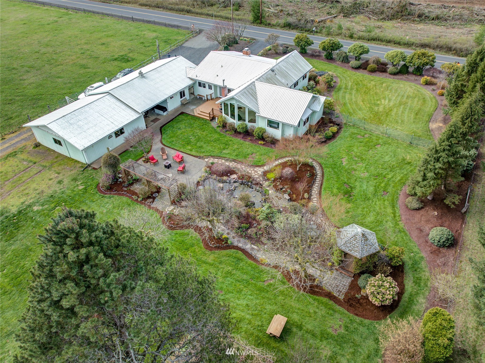 1096 North Military Road Winlock, WA 98596 - Photo 34 of 40 an aerial view of a house with outdoor space