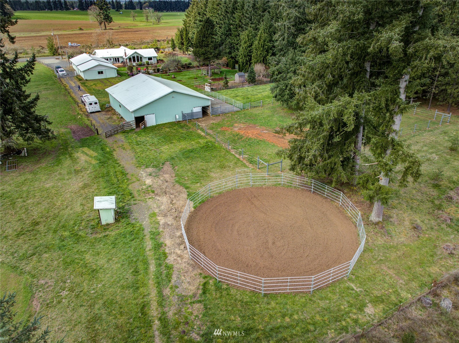 1096 North Military Road Winlock, WA 98596 - Photo 36 of 40 an aerial view of a house with outdoor space and lake view