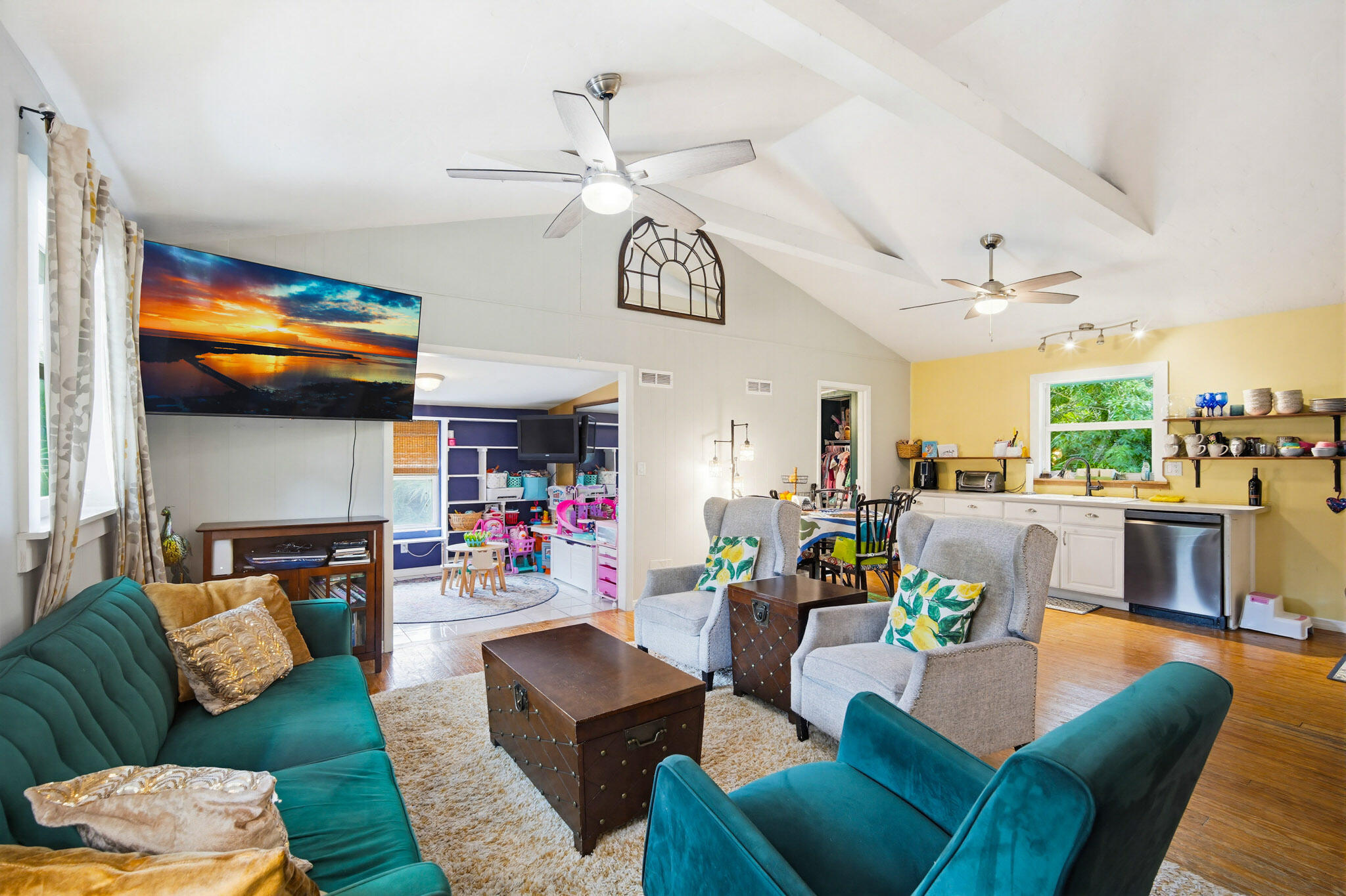 1258 Division Street Big Pine Key, FL 33043 - Photo 35 of 79 a living room with furniture kitchen view and a large window