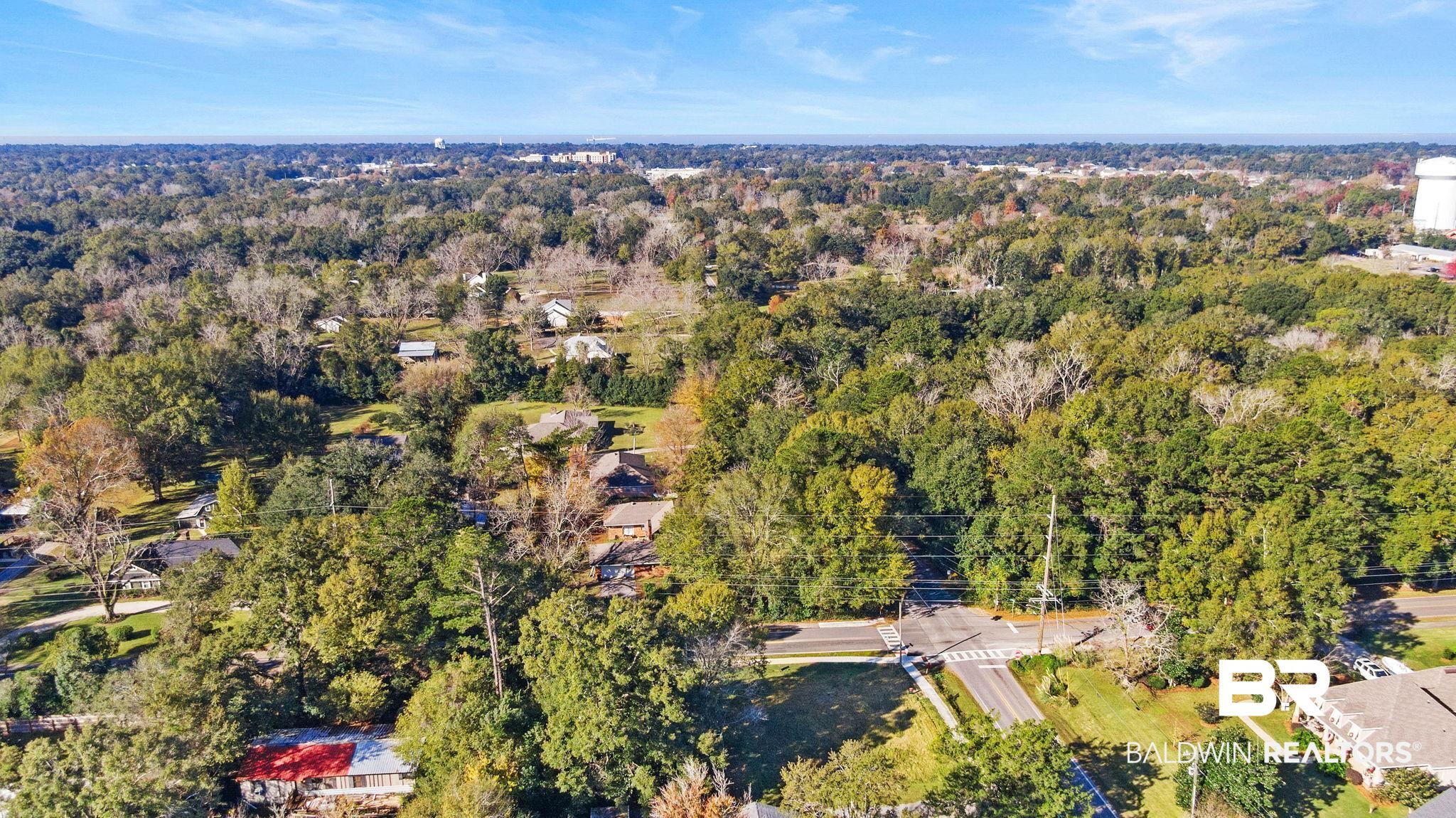 20202 County Road 13 Fairhope, AL 36532 - Photo 18 of 20 Aerial view of property and surrounding area with a forest