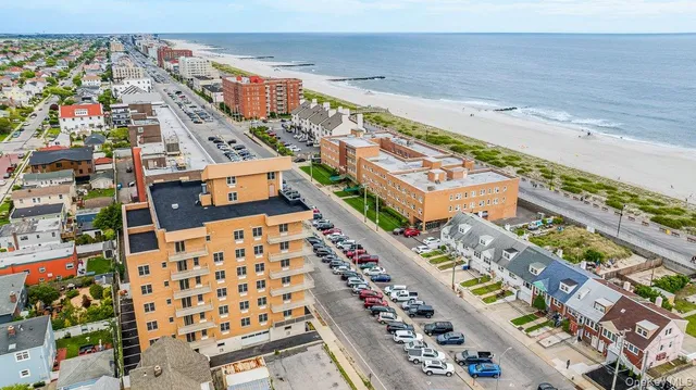 a city view with tall buildings