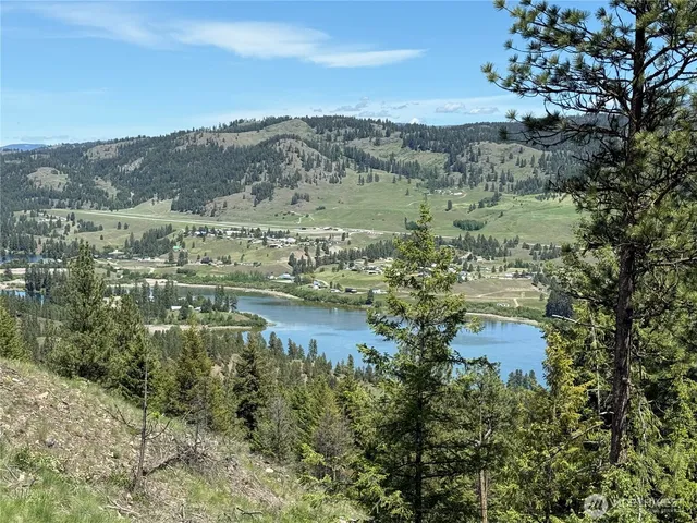 a view of lake with mountain