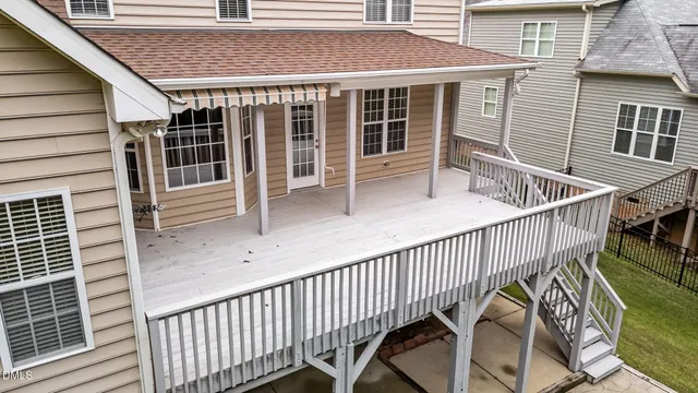 a view of balcony with deck