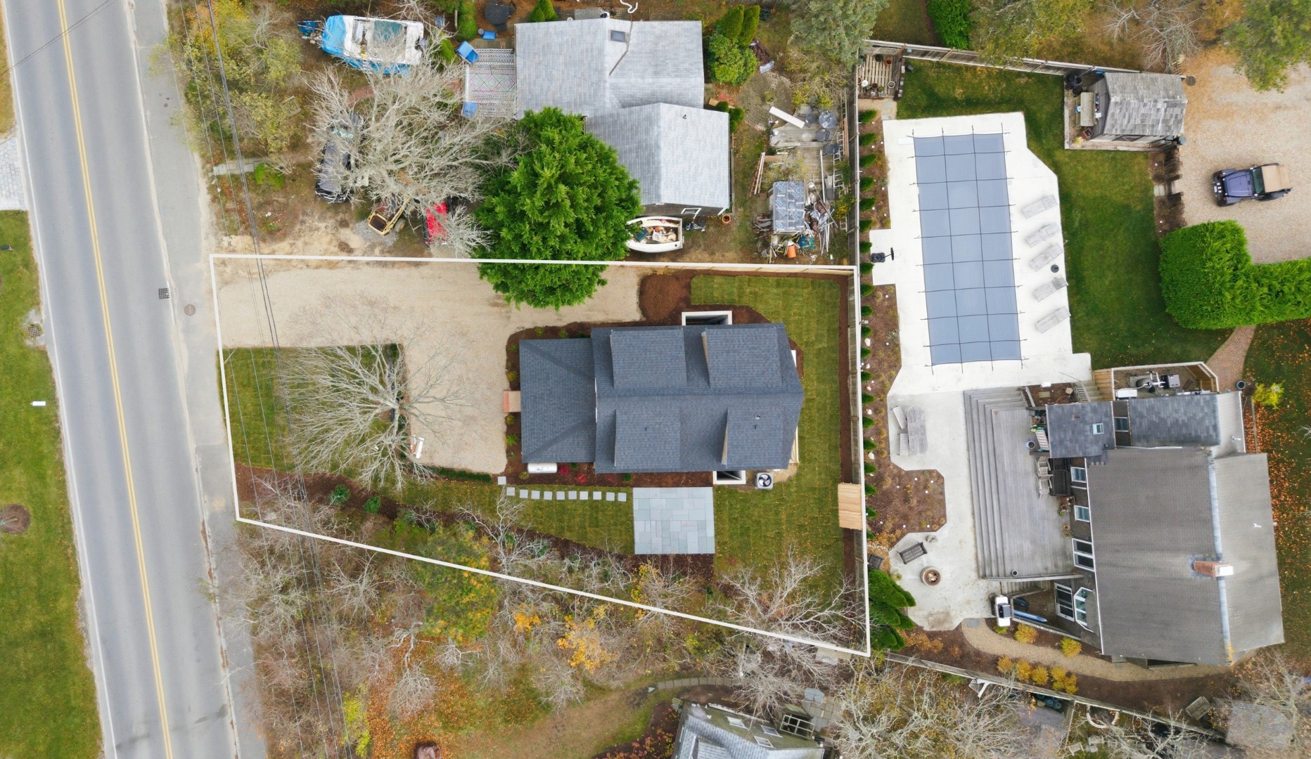38 Hooper Farm Road Nantucket, MA 02554 - Photo 4 of 19 an aerial view of a house with a garden
