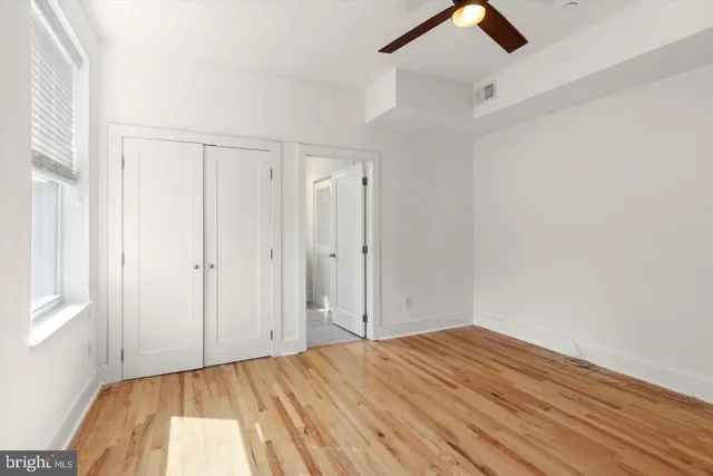 an empty room with a natural light