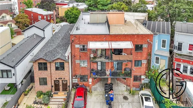an aerial view of multiple houses