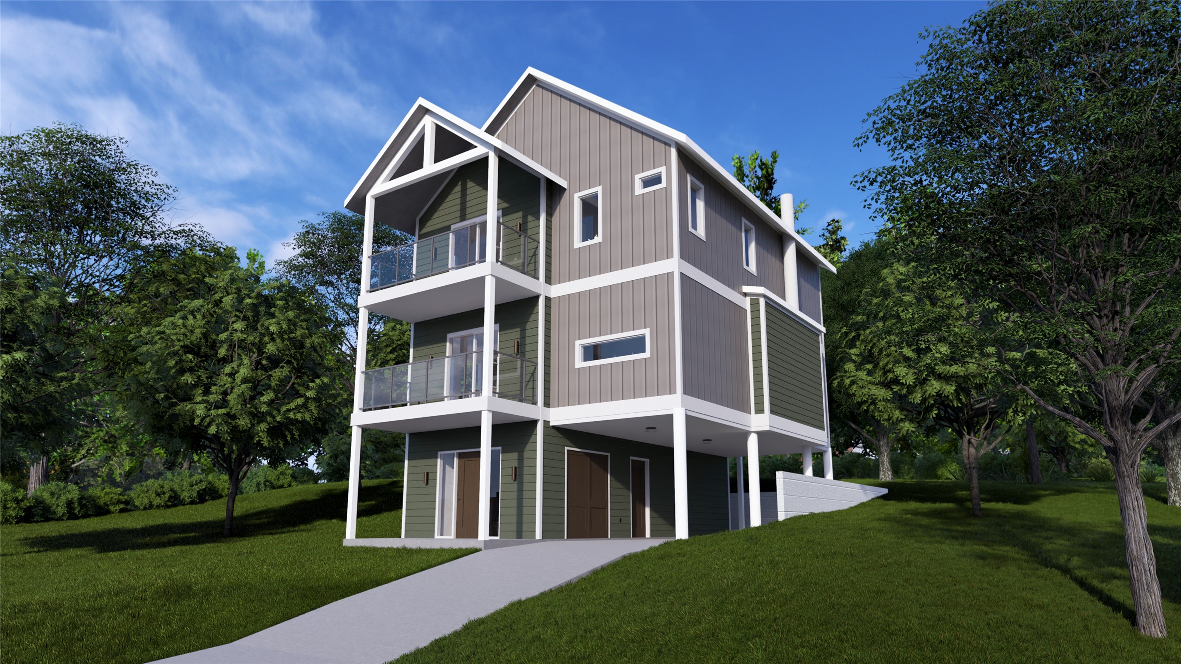 Trilevel home with laundry and office on 1st floor next to carport garage.