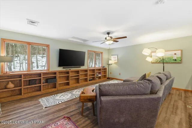 a view of a lake with a mountain