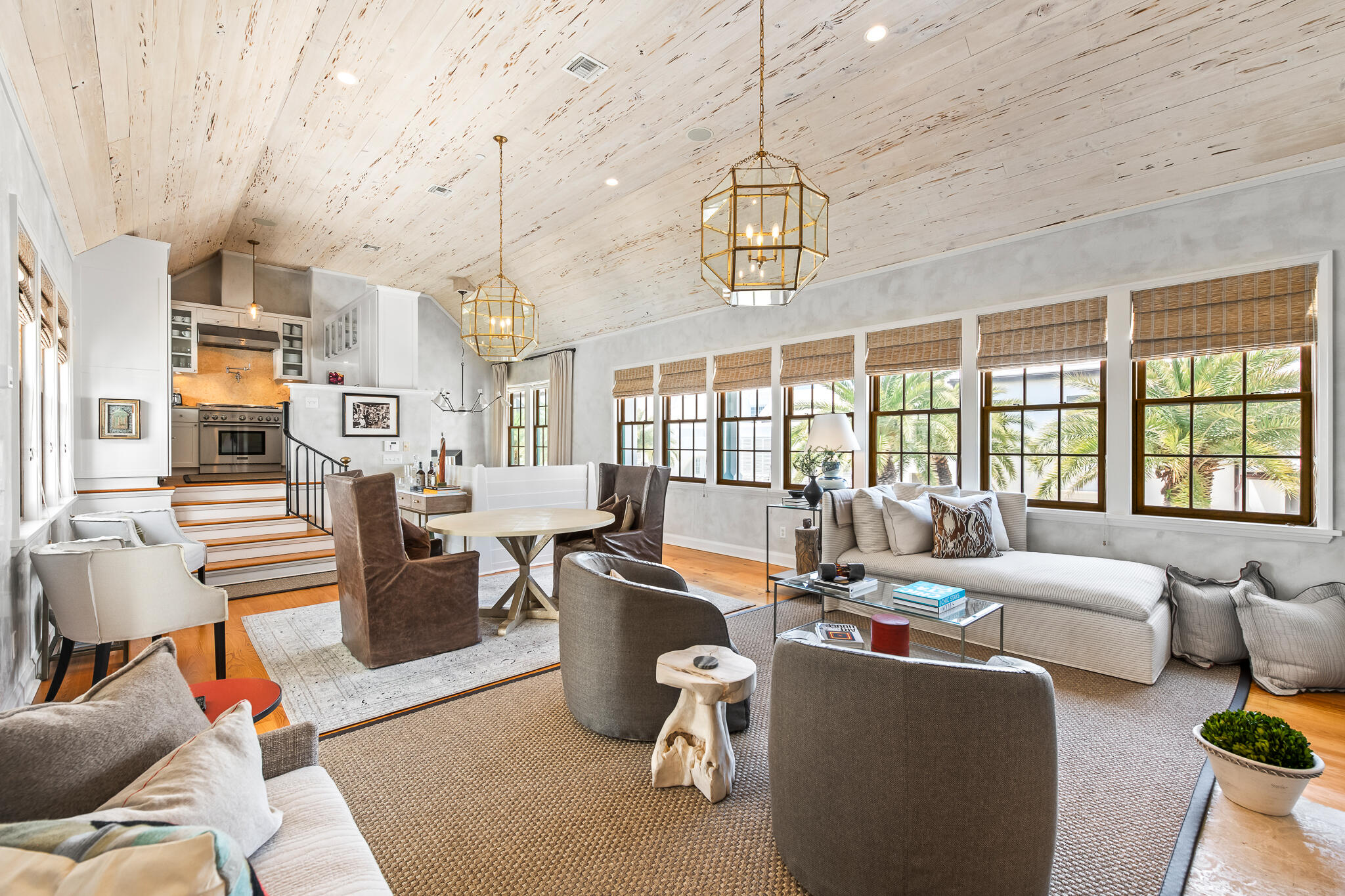 101 Charles Street Inlet Beach, FL 32461 - Photo 12 of 59 a living room with fireplace furniture and a chandelier