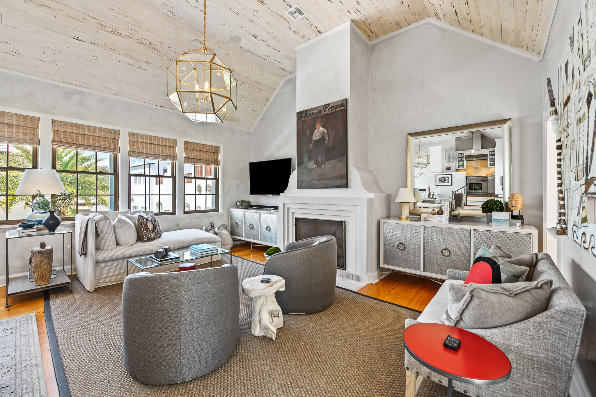 101 Charles Street Inlet Beach, FL 32461 - Photo 16 of 59 a living room with furniture fireplace and flat screen tv