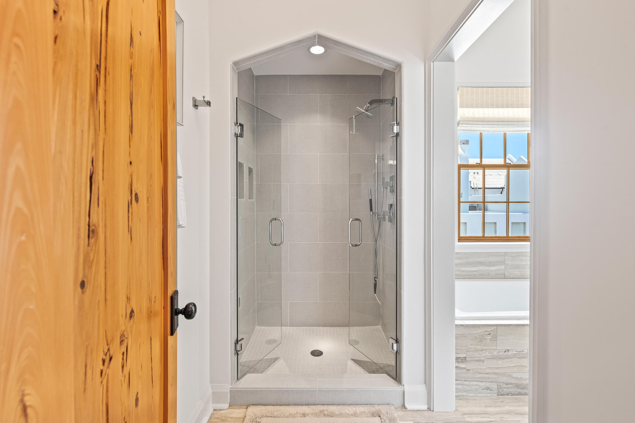 101 Charles Street Inlet Beach, FL 32461 - Photo 24 of 59 a bathroom with a glass shower door