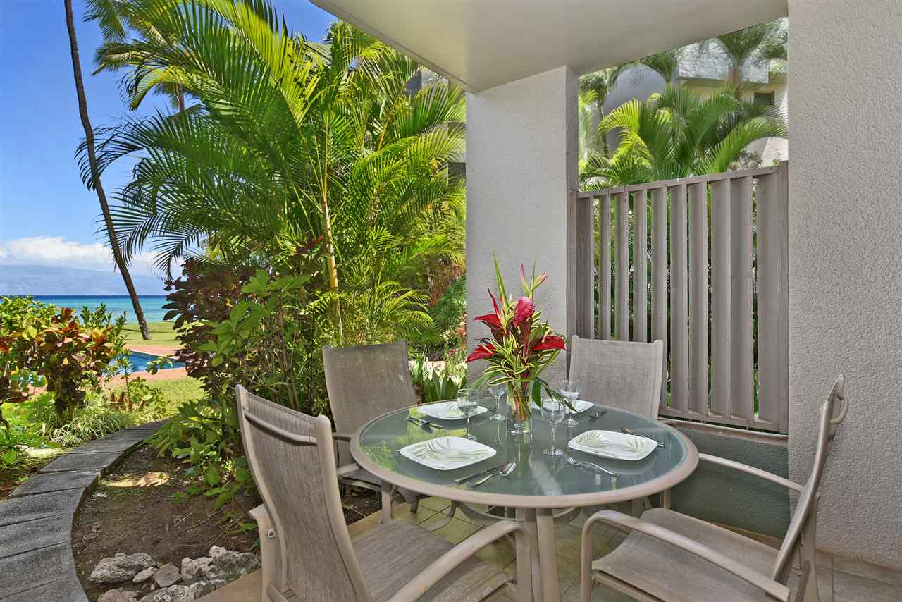 3875 Lower Honoapiilani Road, Unit B103 Lahaina, HI 96761 - Photo 2 of 30 a outdoor dining space with furniture
