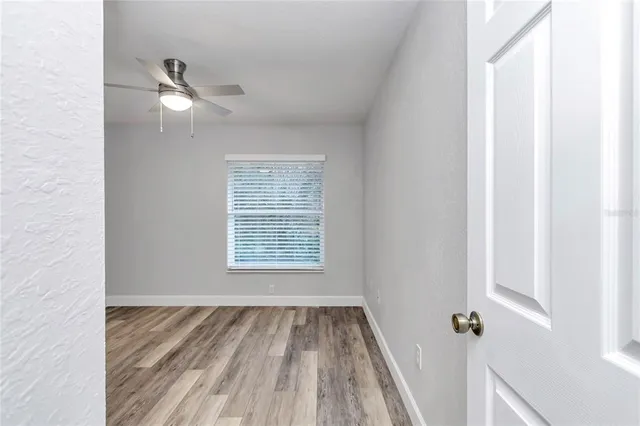 an empty room with a window