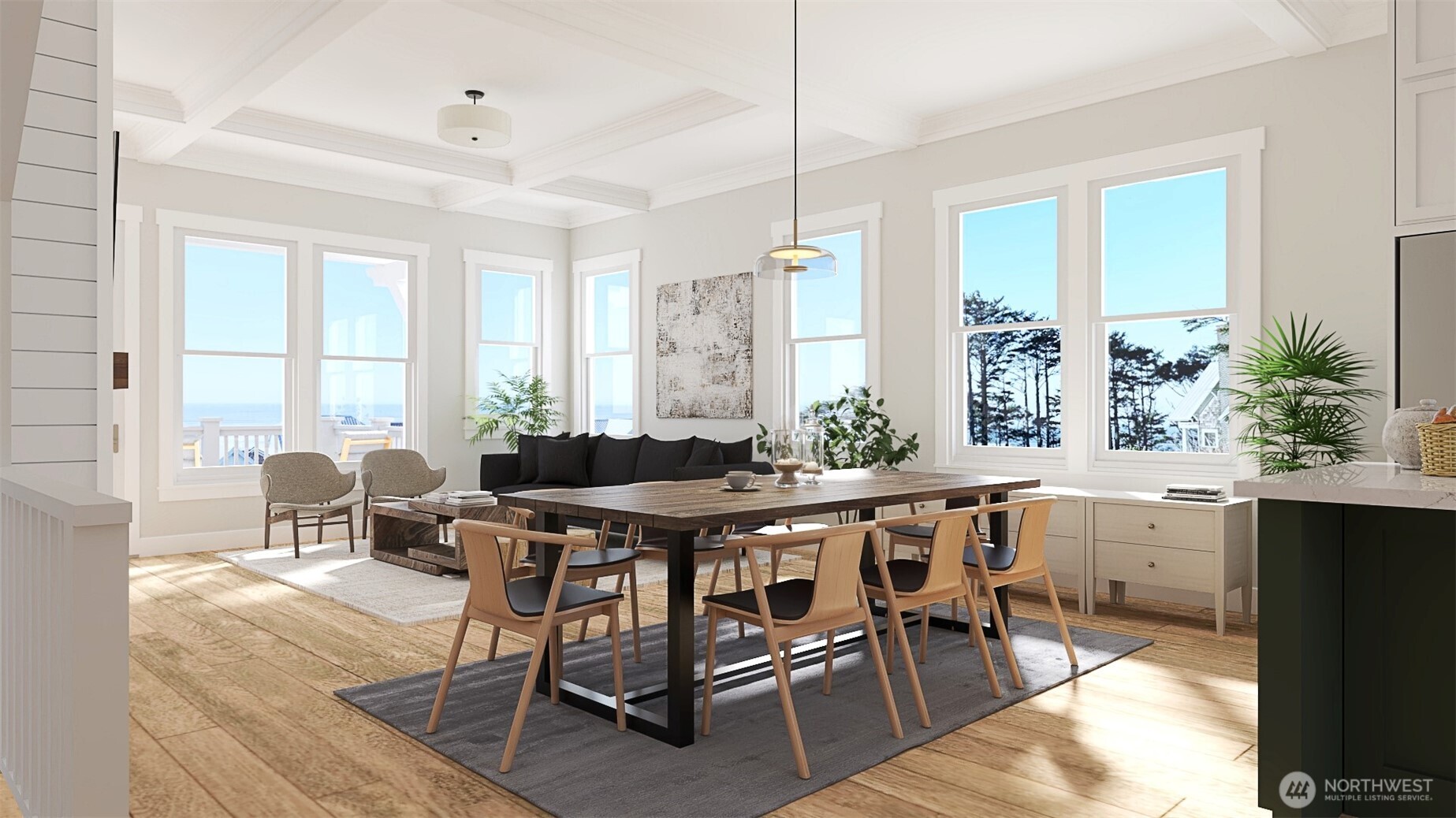 216 Front Street Pacific Beach, WA 98571 - Photo 11 of 24 a view of a dining room with furniture and window