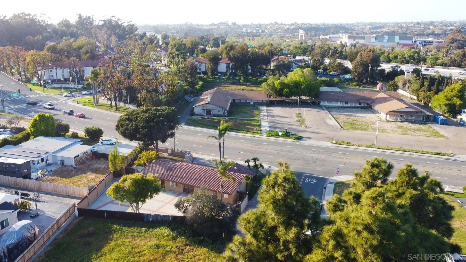 68 Bonita Road Chula Vista, CA 91910 - Photo 37 of 57 an aerial view of residential houses with outdoor space and swimming pool