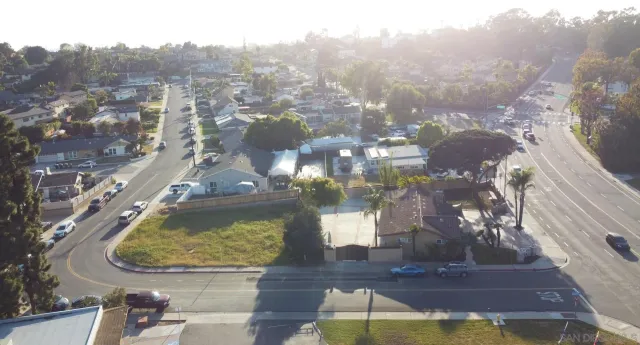 a view of a street with houses