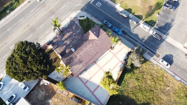 a view of a swimming pool with a patio