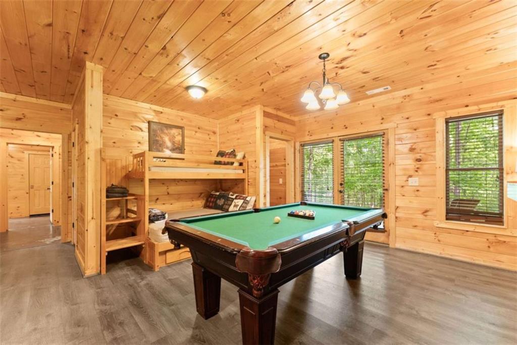 53 Elm Ridge Drive Cleveland, GA 30528 - Photo 31 of 60 a room with pool table and wooden floor