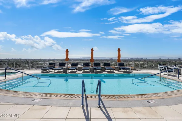 a view of a terrace with sitting area