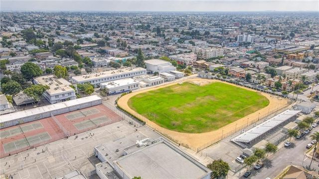 an aerial view of a city