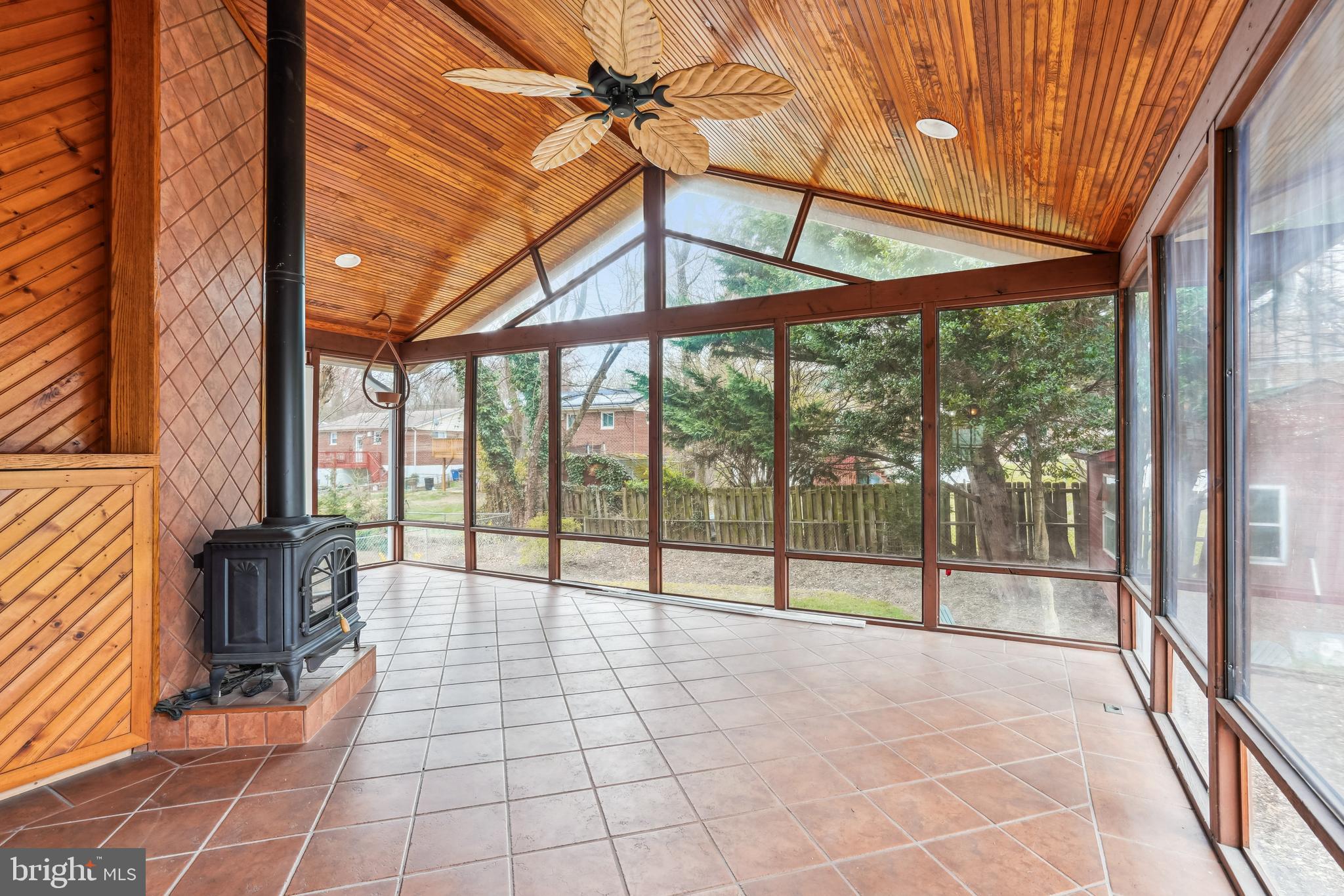 11114 Schuylkill Road Rockville, MD 20852 - Photo 9 of 38 Gas Fireplace in the Sunroom