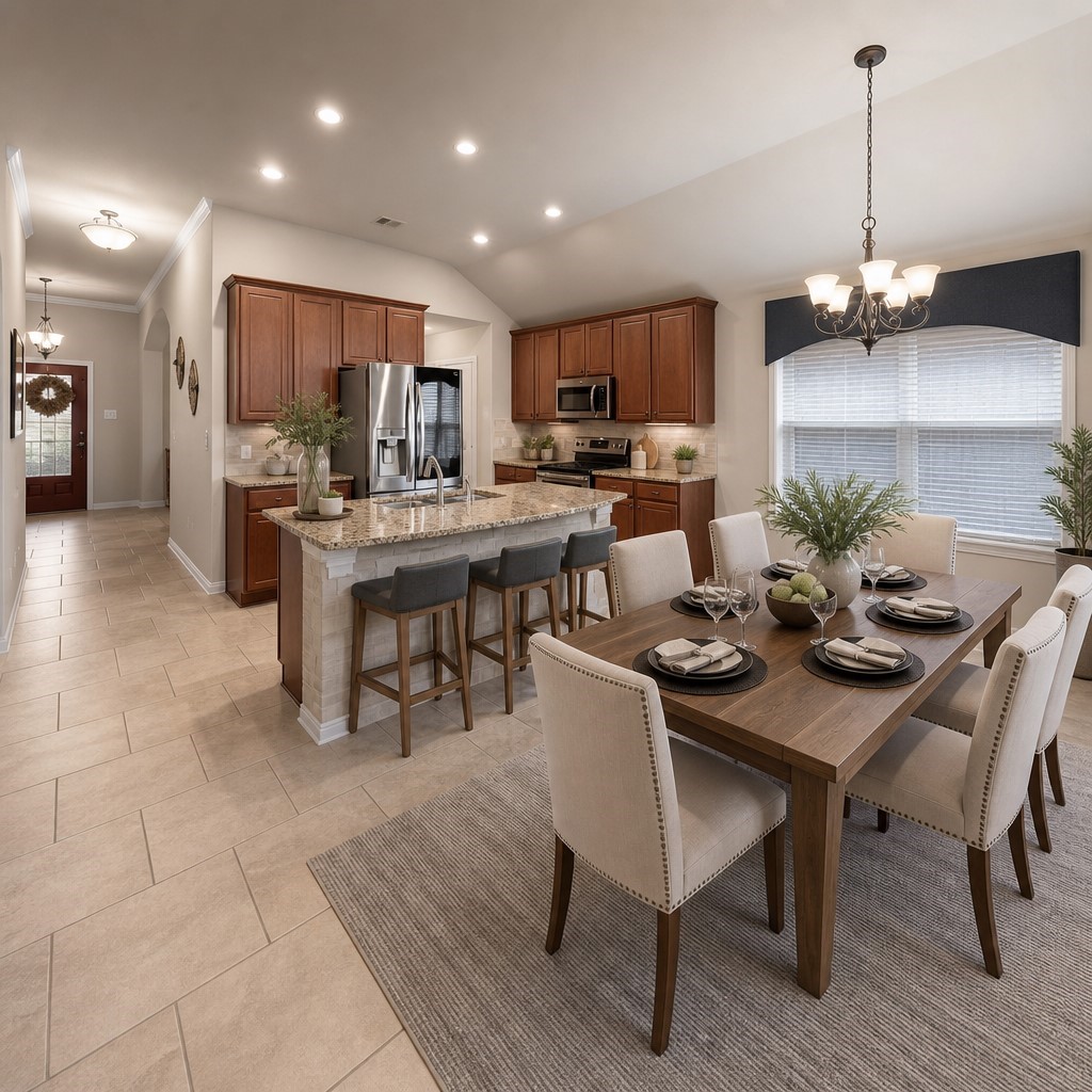 4618 Countrypines Drive Spring, TX 77388 - Photo 10 of 23 Virtually Staged Kitchen and Dinning Area