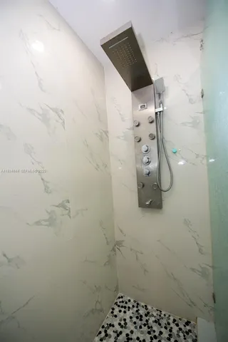 a bathroom with a shower