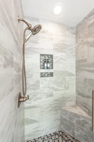 a bathroom with a shower