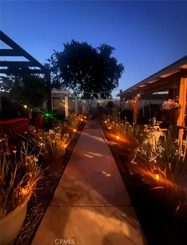 a view of a pathway both side of building