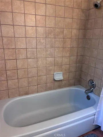 a bathroom with a bathtub