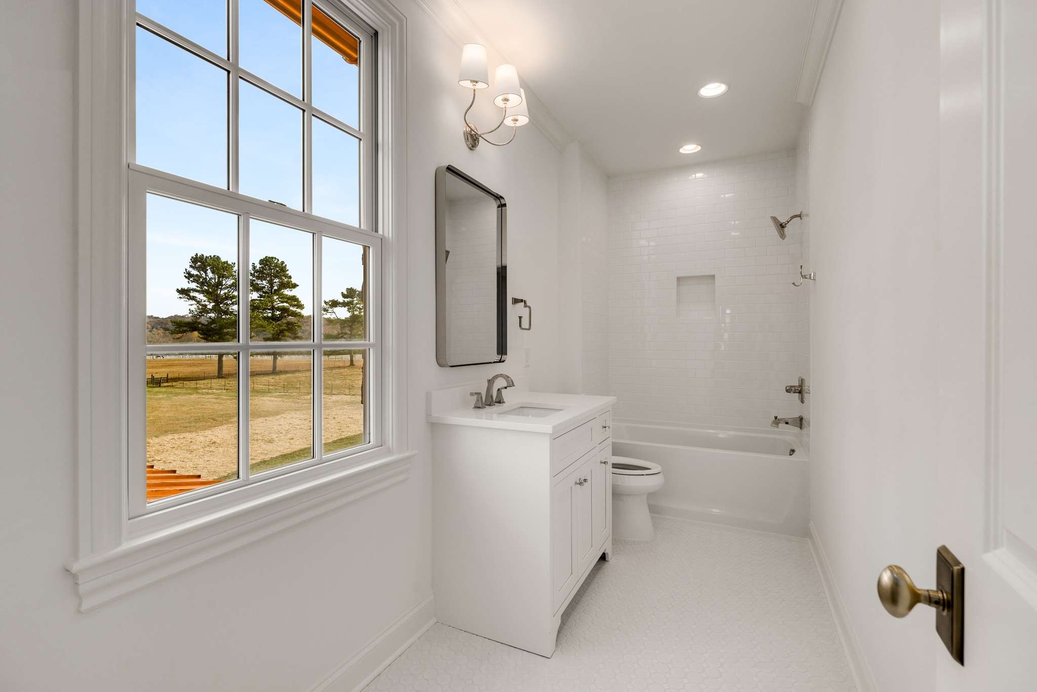 1995 Old Hillsboro Road Franklin, TN 37064 - Photo 42 of 70 a bathroom with a granite countertop sink a toilet and shower