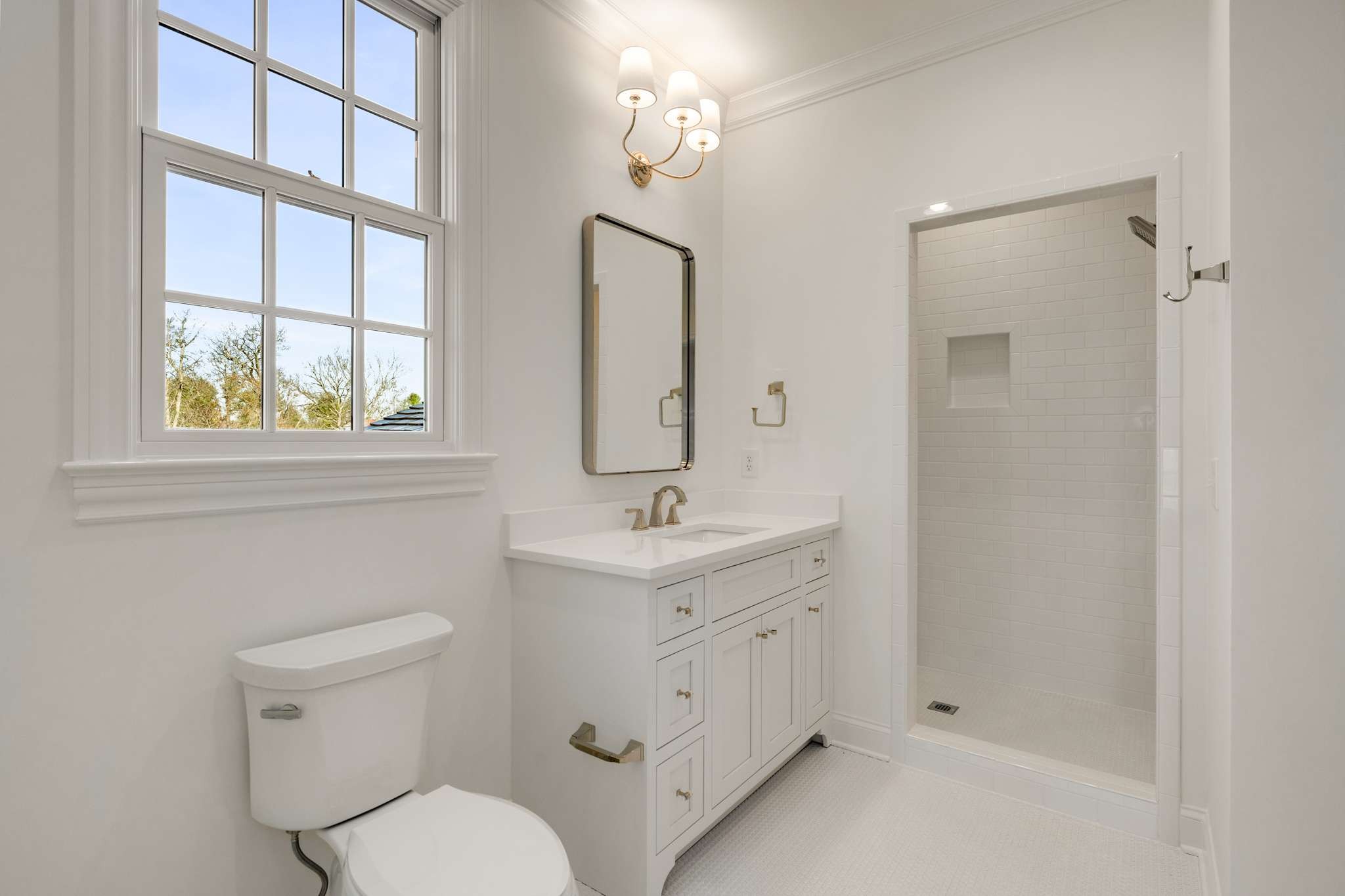 1995 Old Hillsboro Road Franklin, TN 37064 - Photo 45 of 70 a bathroom with a toilet a sink a mirror a window and vanity
