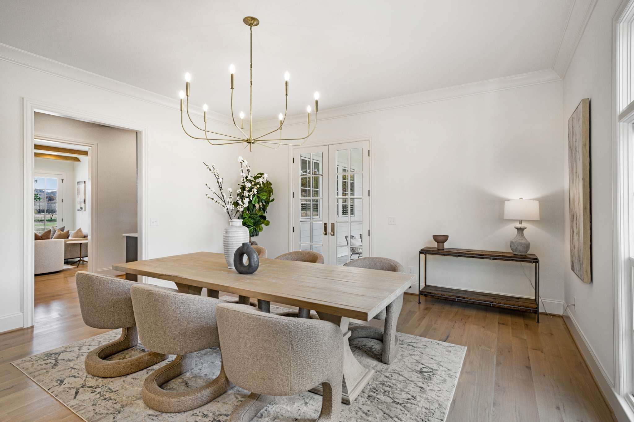 1995 Old Hillsboro Road Franklin, TN 37064 - Photo 9 of 70 a living room with furniture a chandelier and a dining table